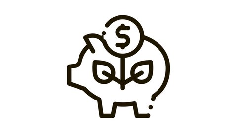 pig money box Icon Animation line