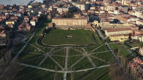 Sassuolo, Modena, Emilia Romagna, Italy - 03-20-2022: Estensi ducal palace of Sassuolo. Historical monumental building