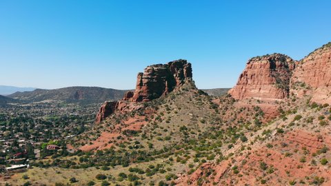 Bell Rock Arial. A natural rock format in Sedona, Arizona. The rock is known as Vorokh at Bell Rock