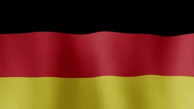Animation of the national flag of the country of Germany fluttering in the wind with a fabric texture in 4K