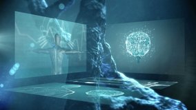 Animation of molecules floating over screens with biological data and dna chain. science, human biology, technology and digital interface concept digitally generated video. - Powered by Shutterstock - Get 15% off with code: PIKWIZARD15