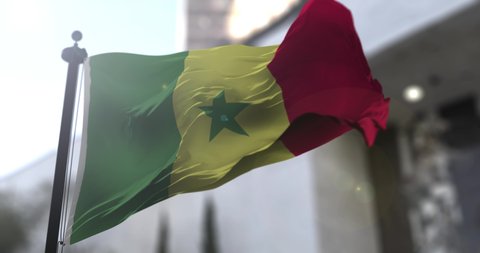 Senegal national flag. Senegal country waving flag. Politics and news illustration