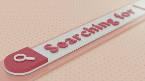 search bar animation, web browser search bar, pastel colors (3d render)