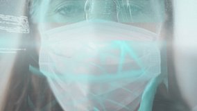 Animation of data processing over caucasian woman wearing face mask. global medicine and digital interface during covid 19 pandemic concept digitally generated video. - Powered by Shutterstock - Get 15% off with code: PIKWIZARD15