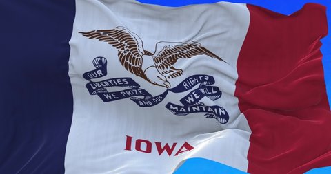 Amazing waving Iowa state flag.