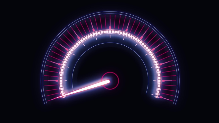 Abstract speedometer high speed animation on a black background. Royalty-Free Stock Footage #1088541797