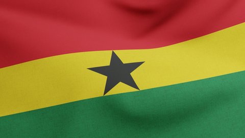 National flag of Ghana waving original size and colors 3D Render, Ghana national flag Theodosia Okoh, Pan-African Ghanaian flag, Republic of Ghana textile