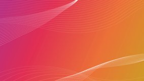 Abstract wavy lines background looped animation. bright red and orange gradient colors. Modern futuristic colorful live wallpaper, screensaver. glowing waves. motion graphics stock footage