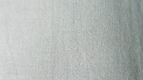 Detailed White Light Gray Linen Texture Fabric, Textile, Material, Close up, Macro. Linen White Light Gray Background. White Light Gray Fiber Linen Fabric. Textile Factory.