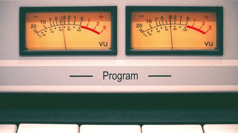 Radio Station - VU Audio Meters Retro analog VU meter scale