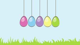 Pendulum with colorful Easter eggs animation