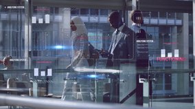 Animation of financial data processing over diverse business people. global business, data processing and digital interface concept digitally generated video. - Powered by Shutterstock - Get 15% off with code: PIKWIZARD15