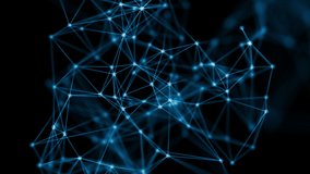 Abstract digital connection moving dots and lines. Colorful Technology background. Network connection structure. 3d. Seamless loop. 4K - Powered by Shutterstock - Get 15% off with code: PIKWIZARD15