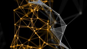 Abstract digital connection moving dots and lines. Colorful Technology background. Network connection structure. 3d. Seamless loop. 4K - Powered by Shutterstock - Get 15% off with code: PIKWIZARD15