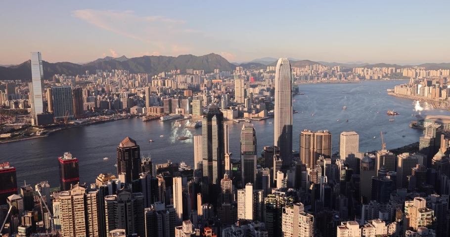 4 Sept 2021 Skyline Of Hong Kong City From The Peak