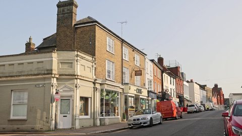 Bishop's Stortford. Hertfordshire. UK. March 22nd 2022. View of the shops and buildings in North Street.