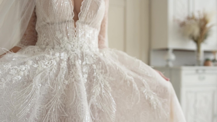 bride in a beautiful wedding dress at the ceremony	
