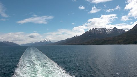 Cruise. Travel on a cruise ship in Patagonia. Landscape on Glacier Avenue, Cruise Ship Explorers of Patagonia, Chilean Fjords, Tierra del Fuego, Patagonia, Strait of Magellan, Chile, South America