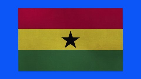 Ghana flag, Ghana flag rolling reveal with green screen 
