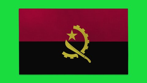 Angola flag, Angola flag rolling reveal with green screen 