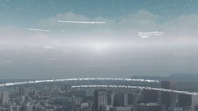 Animation of data processing over cityscape. global business and digital interface concept digitally generated video. - Powered by Shutterstock - Get 15% off with code: PIKWIZARD15