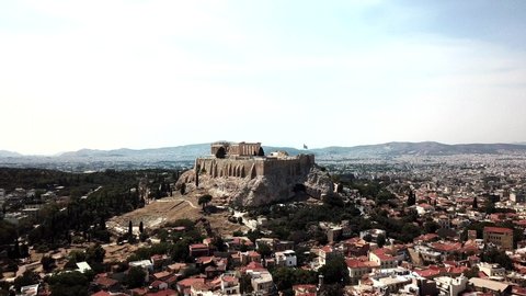Aerial footage of the Acropolis of Athens
