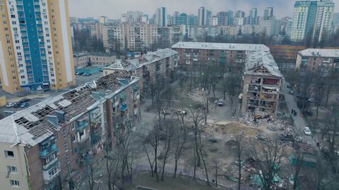 War Ukraine Kiyv destroyed bomb damage house destruction