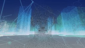 Animation of digital city over digital human. global business and digital interface concept digitally generated video. - Powered by Shutterstock - Get 15% off with code: PIKWIZARD15