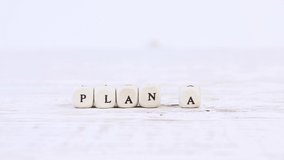 Wooden blocks with Plan A sign going to Plan B. Concept of Change, Choice and Strategy. High quality 4k video.