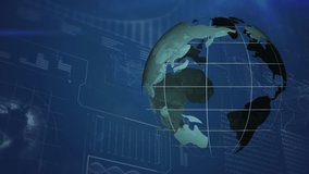 Animation of globe data processing on navy background. global communication and data security concept digitally generated video. - Powered by Shutterstock - Get 15% off with code: PIKWIZARD15