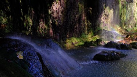 Famous Kursunlu Waterfalls in Antalya. Kursunlu selalesi. Green heaven hidden in the forest. Spring landscape in the forest.