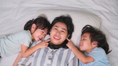 Top View Portrait Happy Children Playing Stock Footage Video (100%