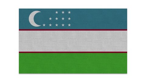 Uzbekistan flag, Uzbekistan flag rolling reveal with green screen 