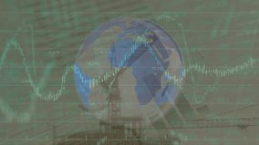 Animation of financial data processing over globe and red dice. global business, gambling, finance and data processing concept digitally generated video. - Powered by Shutterstock - Get 15% off with code: PIKWIZARD15