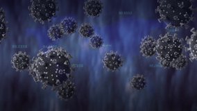 Animation of covid 19 virus cells over data processing on grey background. global medicine and technology during covid 19 pandemic concept digitally generated video. - Powered by Shutterstock - Get 15% off with code: PIKWIZARD15