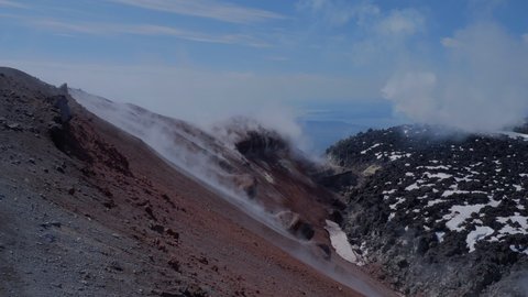Caldera Avachinsky Stratovolcano Known Avacha Volcano Stock Footage ...