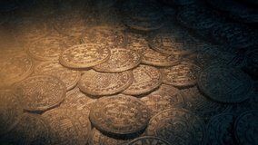 Torch Lights Pile Of Gold Coins With Swirling Dust - Powered by Shutterstock - Get 15% off with code: PIKWIZARD15