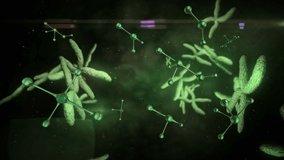 Animation of spinning globe and data falling molecules over dark background. science and data processing concept digitally generated video. - Powered by Shutterstock - Get 15% off with code: PIKWIZARD15