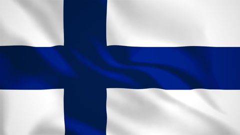 National flag of Finland, fullscreen seamless loop animation