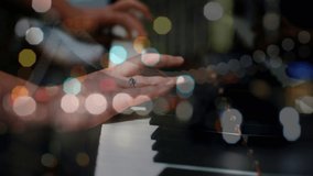 Animation of blurred road traffic over caucasian woman playing piano. party, music and entertainment concept digitally generated video. - Powered by Shutterstock - Get 15% off with code: PIKWIZARD15