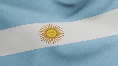 National flag of Argentina waving original size and colors 3D Render, Republic Argentine flag textile designed by Manuel Belgrano, argentinian flag, Bandera Oficial de Ceremonia or Bandera de Ornato