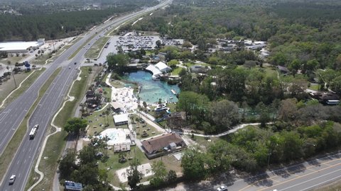 perfect side orbit of Weeki Wachee Springs State Park. Home of world-famous mermaid shows. Family fun for many generations now
