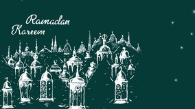 Eid Mubarak Ramadan Islamic Design.  Religious Asian Muslim festival celebration Video Background