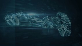 Animation of digital key, scanning and warning over navy digital space. digital security, data and business safety and technology concept digitally generated video. - Powered by Shutterstock - Get 15% off with code: PIKWIZARD15