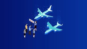 Group animation of people wearing a VR glasses while buying airplane in the metaverse. Cartoon in 4k resolution - Powered by Shutterstock - Get 15% off with code: PIKWIZARD15