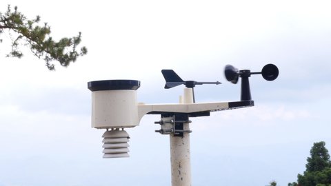Small wind anemometer weather station, equipment for mesuring meteorology parameter background