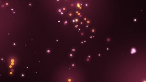 Abstract multi-colored shimmering and shiny particles randomly move in space. Background with particles of different depth and sharpness. Holiday background, disco. 3d. 4k. Isolated black background.