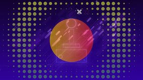 Retro video game controller neon icon against purple light trails on blue background. backgrounds with abstract texture and design concept - Powered by Shutterstock - Get 15% off with code: PIKWIZARD15