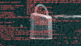 Digital animation of security padlock icon and data processing against textured black background. digital interface and cyber security technology concept - Powered by Shutterstock - Get 15% off with code: PIKWIZARD15