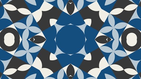 Abstract multicolor dynamic pattern. Endless motion graphic mosaic in flat design. Seamless loop geometric background with animated tiles